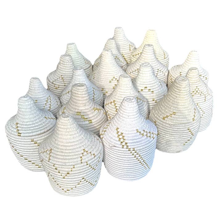 SOUK in the CITY - Wholesale Basket - Berber Baskets - white | gold6