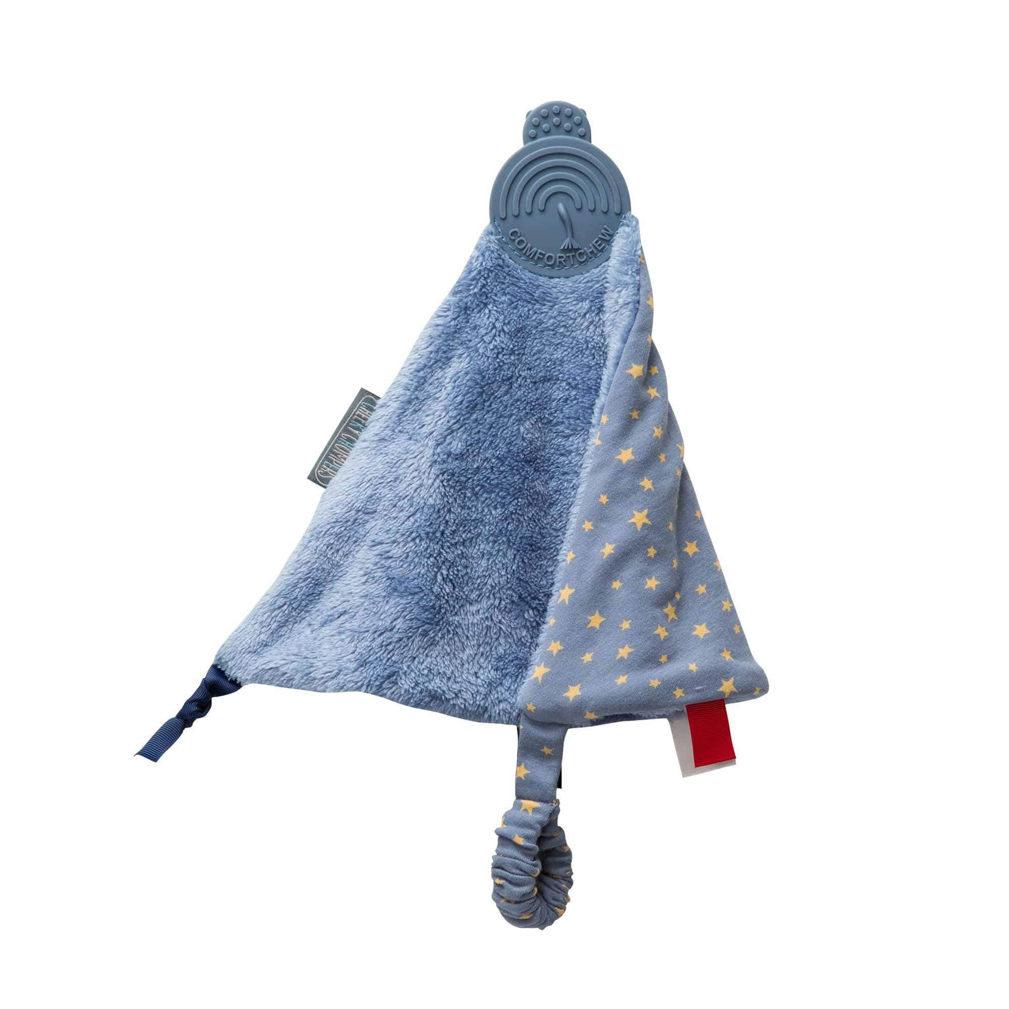 Cheeky Chompers UK - Vente Anneau de dentition sans clip – bébé - Doudou plat pour bébé avec anneau de dentition - Midnight Stars6