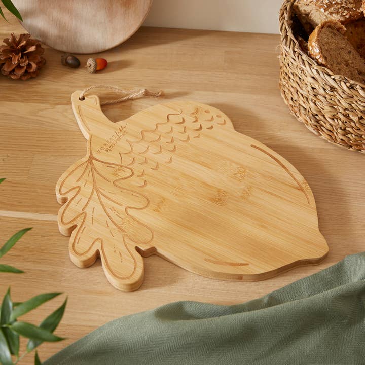 Natural Bamboo Acorn Board Forest Fable for wholesale on Faire2