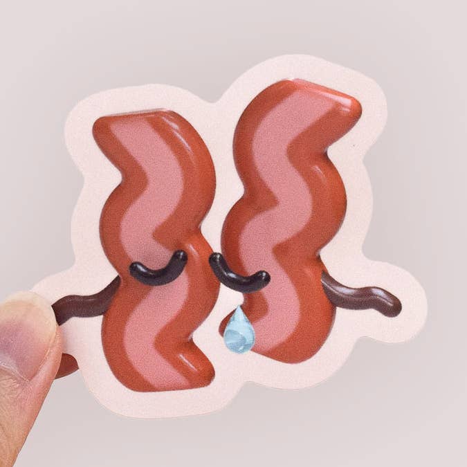 Crying Bacon Vinyl Sticker for wholesale by Canofdanchan Shop