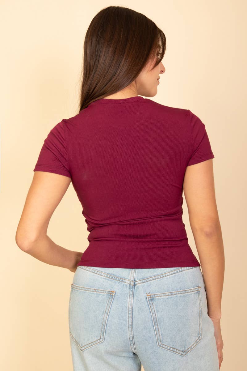 CAPELLA APPAREL - Wholesale Knit Top - Women's - Ribbed Round Neck Short Sleeve Top18