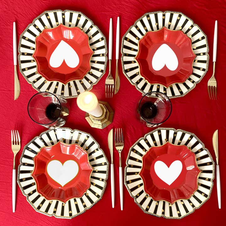 EID Creations - Wholesale Disposable Plate - 8 Love Dessert Plates Red2