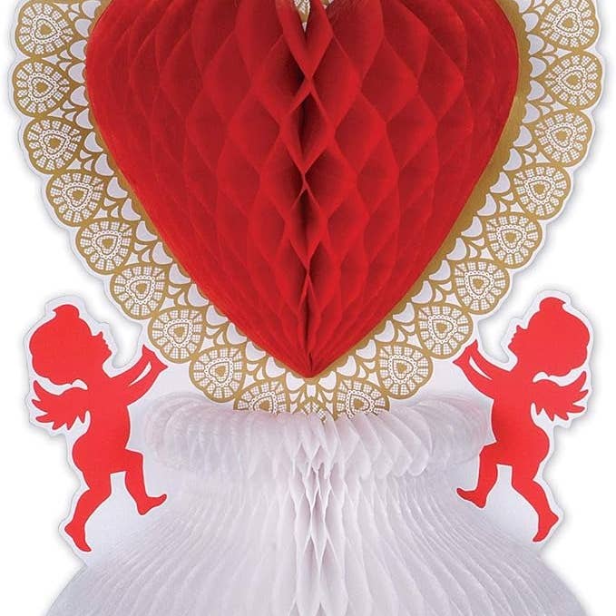 11" Valentine Art-Tissue Centerpiece for wholesale by Caufield's Novelty