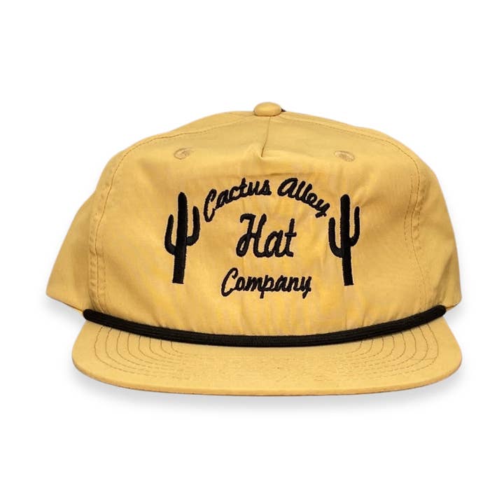 CA256 Il Cappellino Snapback Cactus Giallo/Nero con Corda per la vendita all'ingrosso da parte di Cactus Alley Hat Co.
