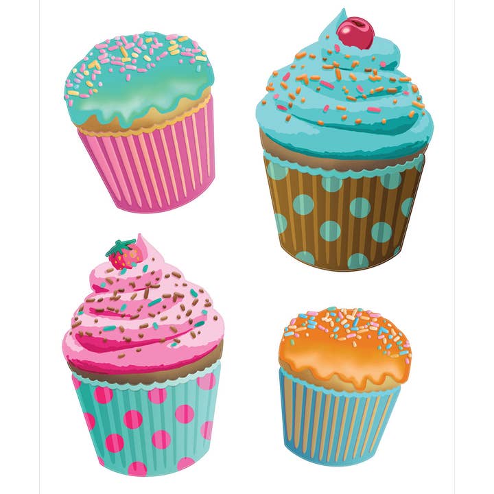 Lot de 4 autocollants en vinyle à pois pour cupcakes pour la vente par RetroPlanet