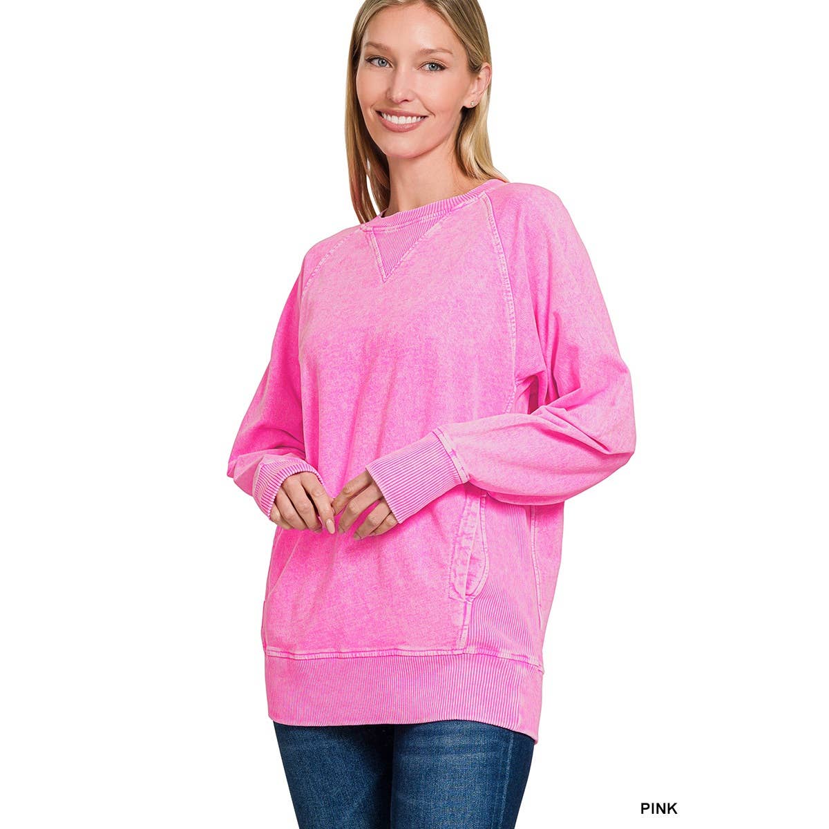Apolline – Engroshandel Sweatshirt - Dame – Halo-vasket fransk frotté pullover med rund hals7