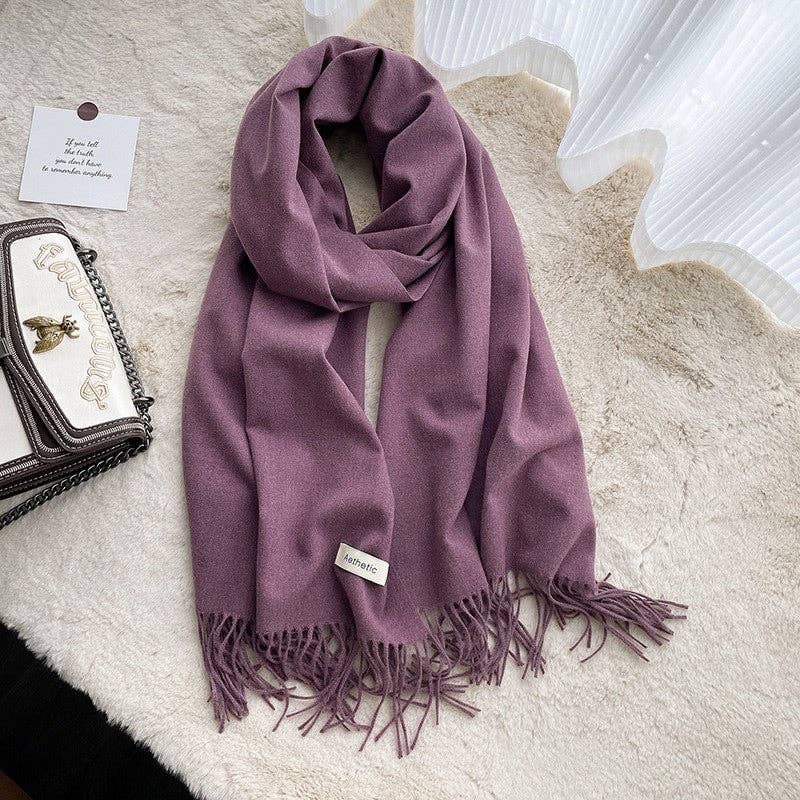 Plush Looks - Wholesale Scarf – Women's - Cashmere-Like Solid Color Warm Scarf0