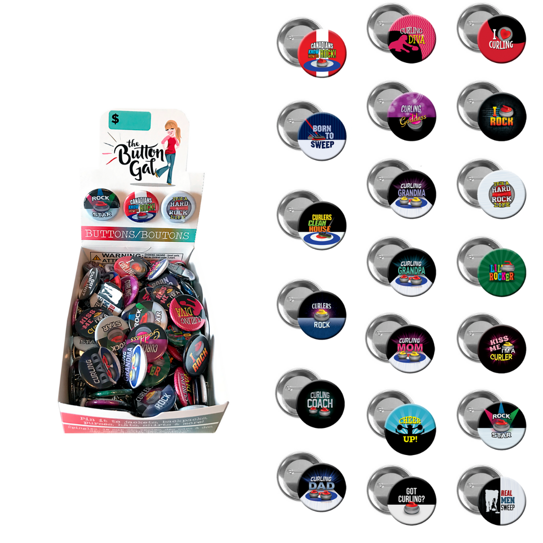 The Button Gal - Wholesale Lapel Pin/Button - Winter Sports - 1.25" Custom Pinback Buttons1