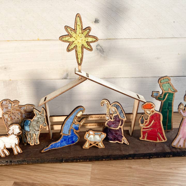 Stained Glass Sundays – wholesale DIY-pysselkit – Gör-det-själv julkrubba måla på glas-kit