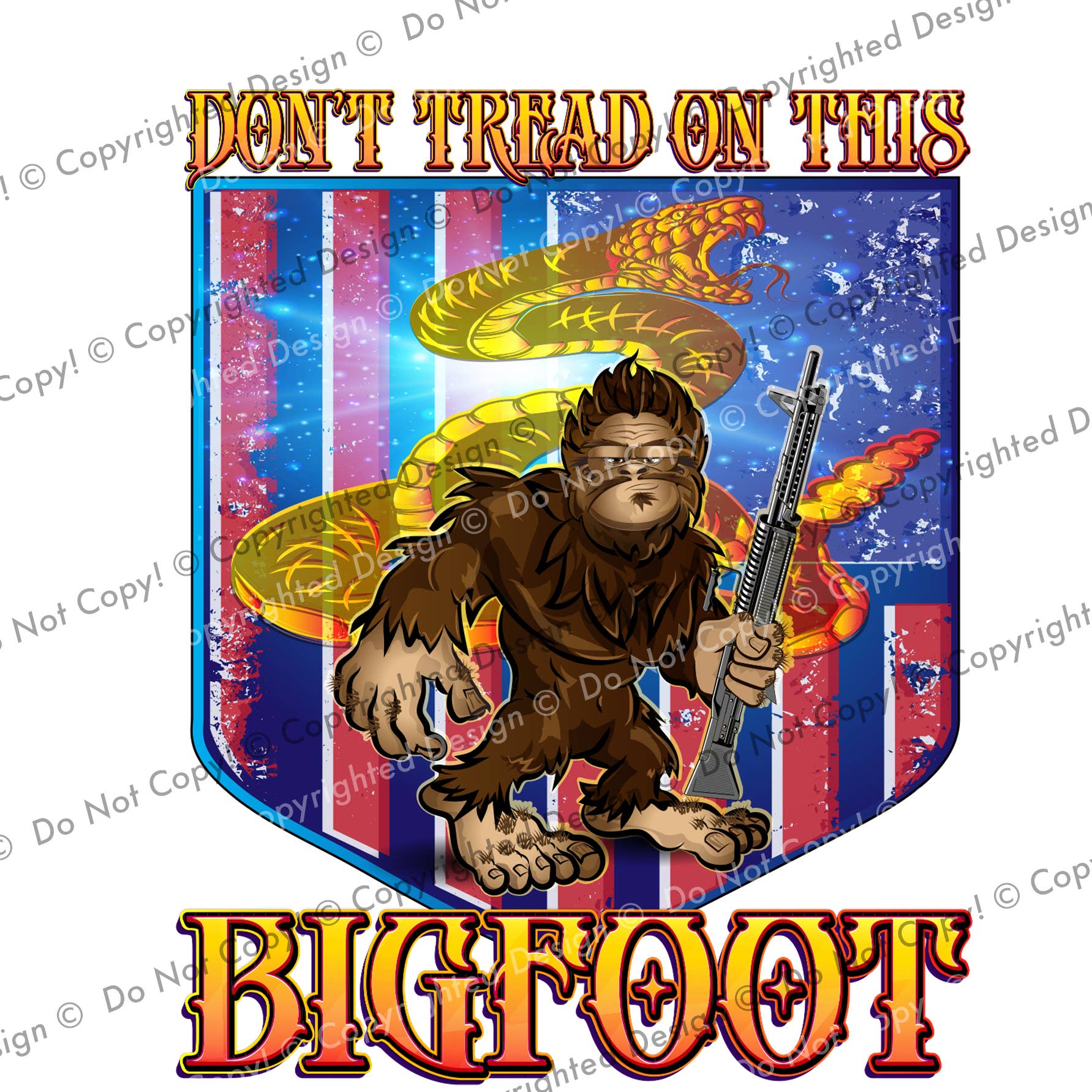 SquatchSwag - Wholesale Insulated Mug/Tumbler - BULLET-Bigfoot Dont Tread on Me-32oz Stainless Steel Tumbler4