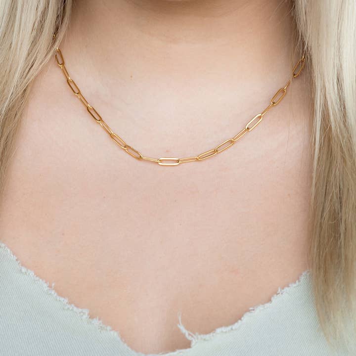 Spiffy & Splendid - Venta al por mayor Collares de cadenas y eslabones - Cadena de sujetapapeles plateada de lujo, 18 pulgadas9