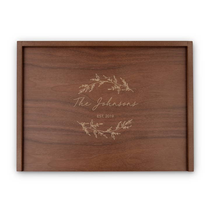 Weddingstar Inc. - Venta al por mayor Cajas decorativas - Caja de regalo de madera con tapa corredera - Signature Script