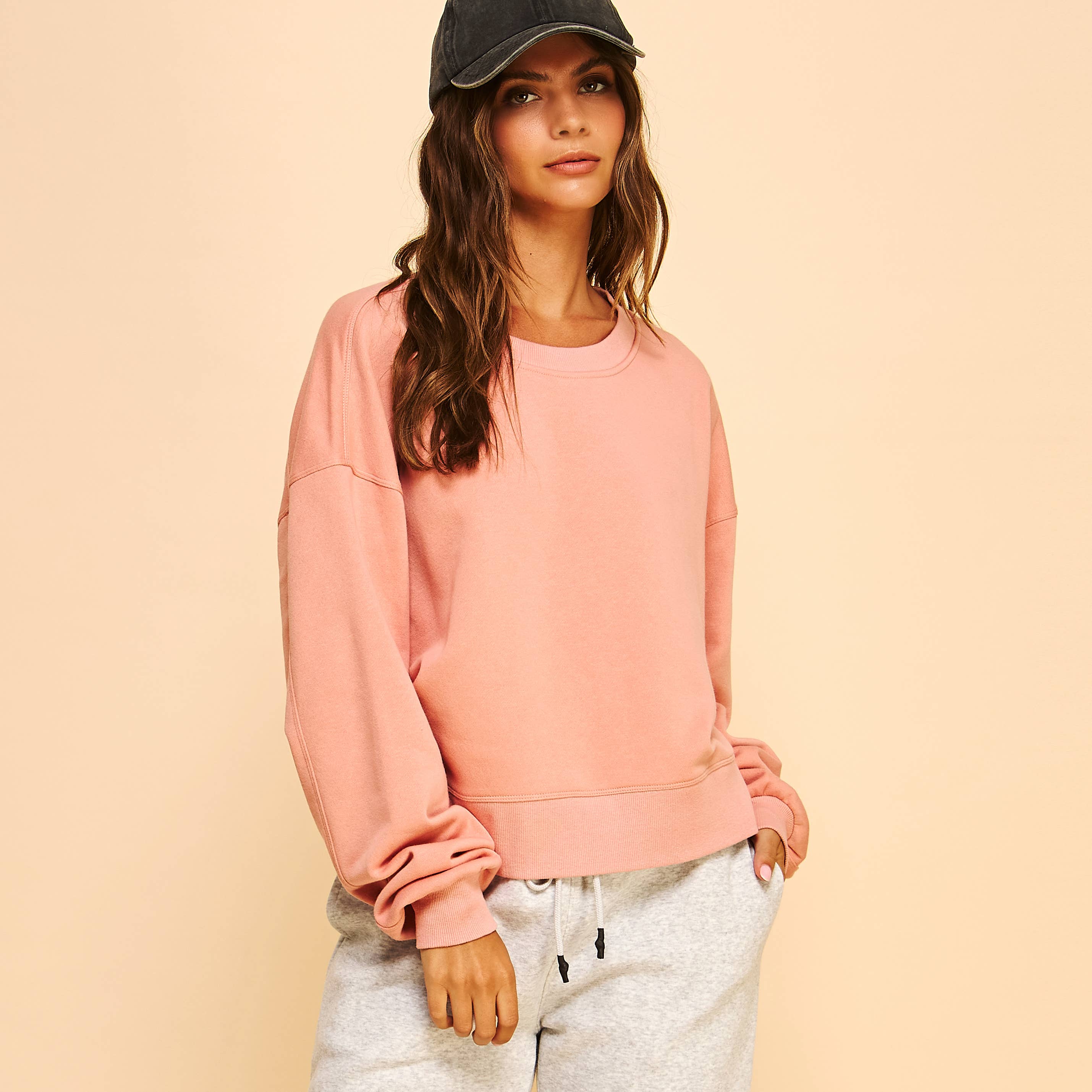 FREEZIA - Vente Sweat-shirt – femme - SWEAT-SHIRT COURT À COL ROND EN MOLLETON ULTRA DOUX-FZ000740