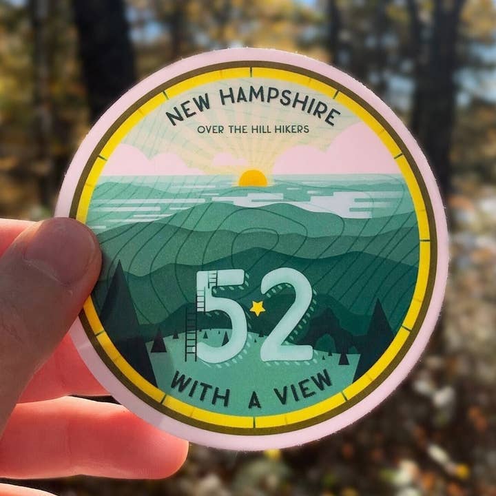 52 With A View White Mountains NH Vinyl Sticker for wholesale by Cloud on a Mountain