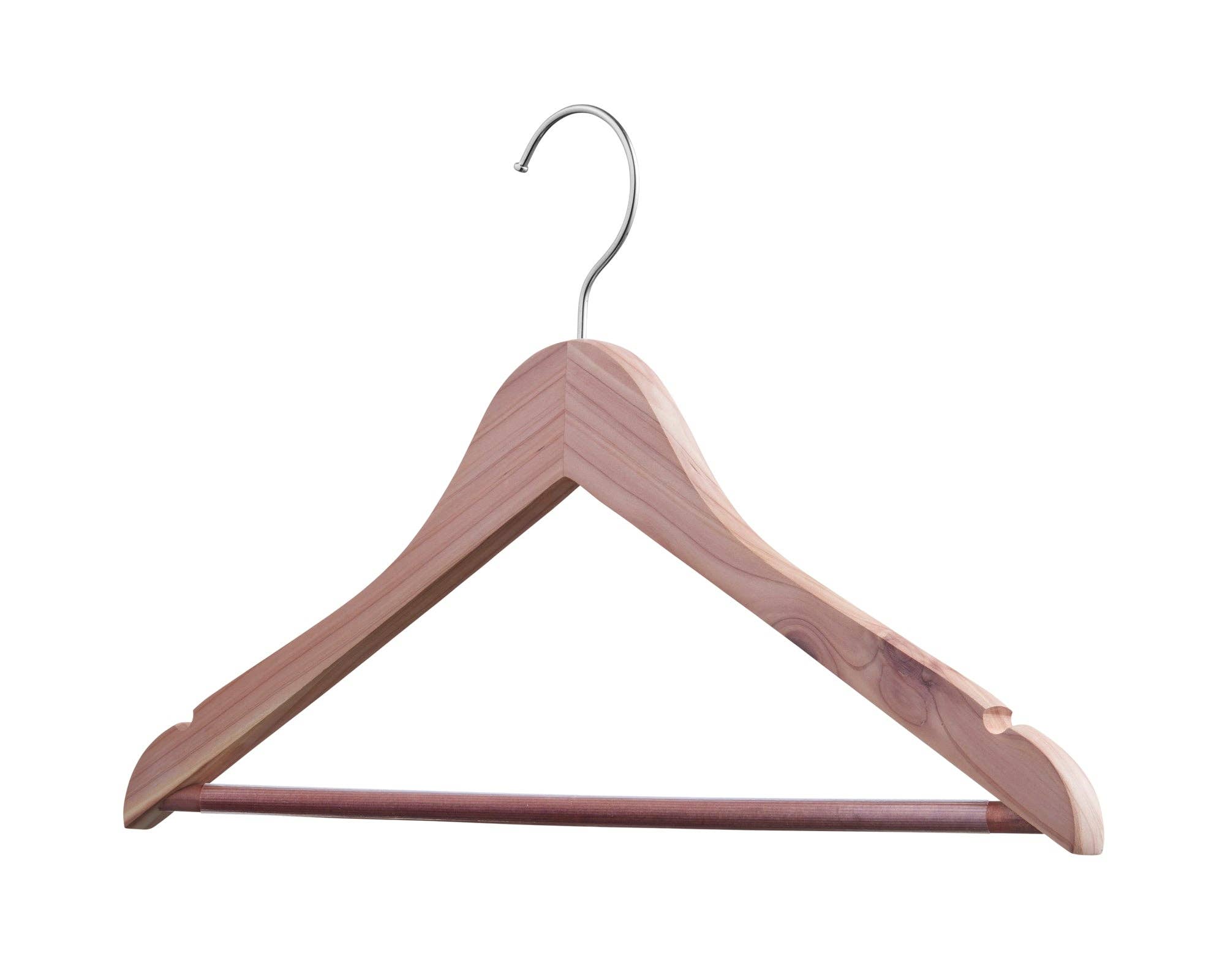 DEILSY - Wholesale Clothes hangers - Cedar Wood Light Brown Suit Hangers (4pcs Per Paper Sleeve) 8