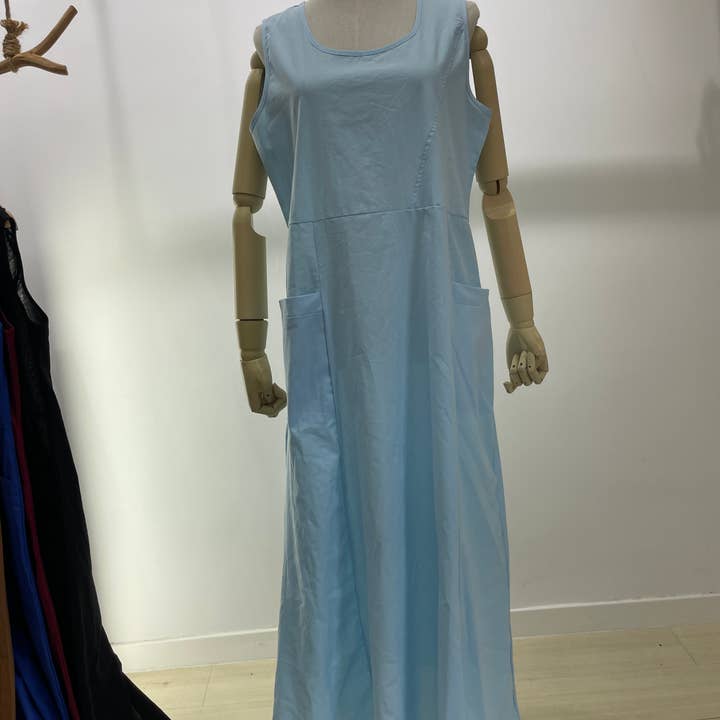 Hope & Sunshine - Wholesale Dress - Women's - Sleeveless Linen Dress with Pockets16