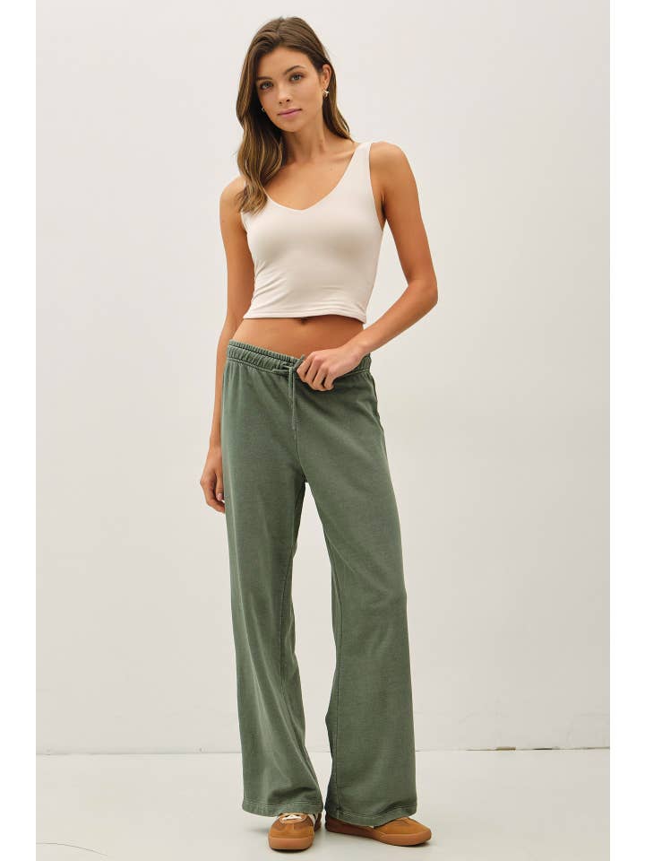Be Cool - Vente Pantalon – femme - PANTALON LARGE EN MOLLETON DE COTON DÉLAVÉ À L'ACIDE5