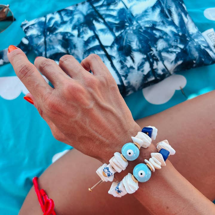 Goupi - Wholesale Beaded Bracelet - Shell and ceramic beaded summer bracelets6