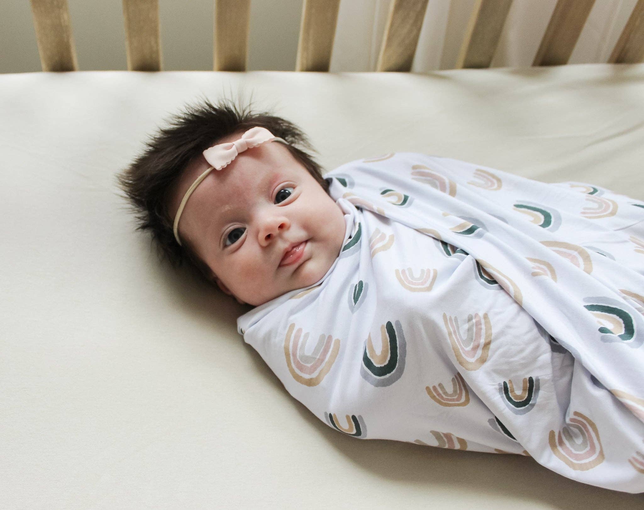 NODNAL Co. – wholesale Swaddle – Baby – Bamboo Swaddle Blanket in Rainbow1