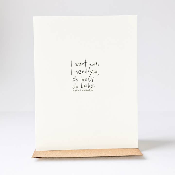 10 Things I Hate About You Card for wholesale by under the stairs paper co.