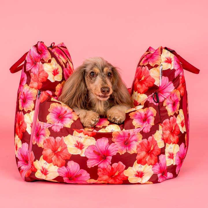Deluxe Travel Car Bed: Hibiscus for wholesale by Pablo & Co. Boutique