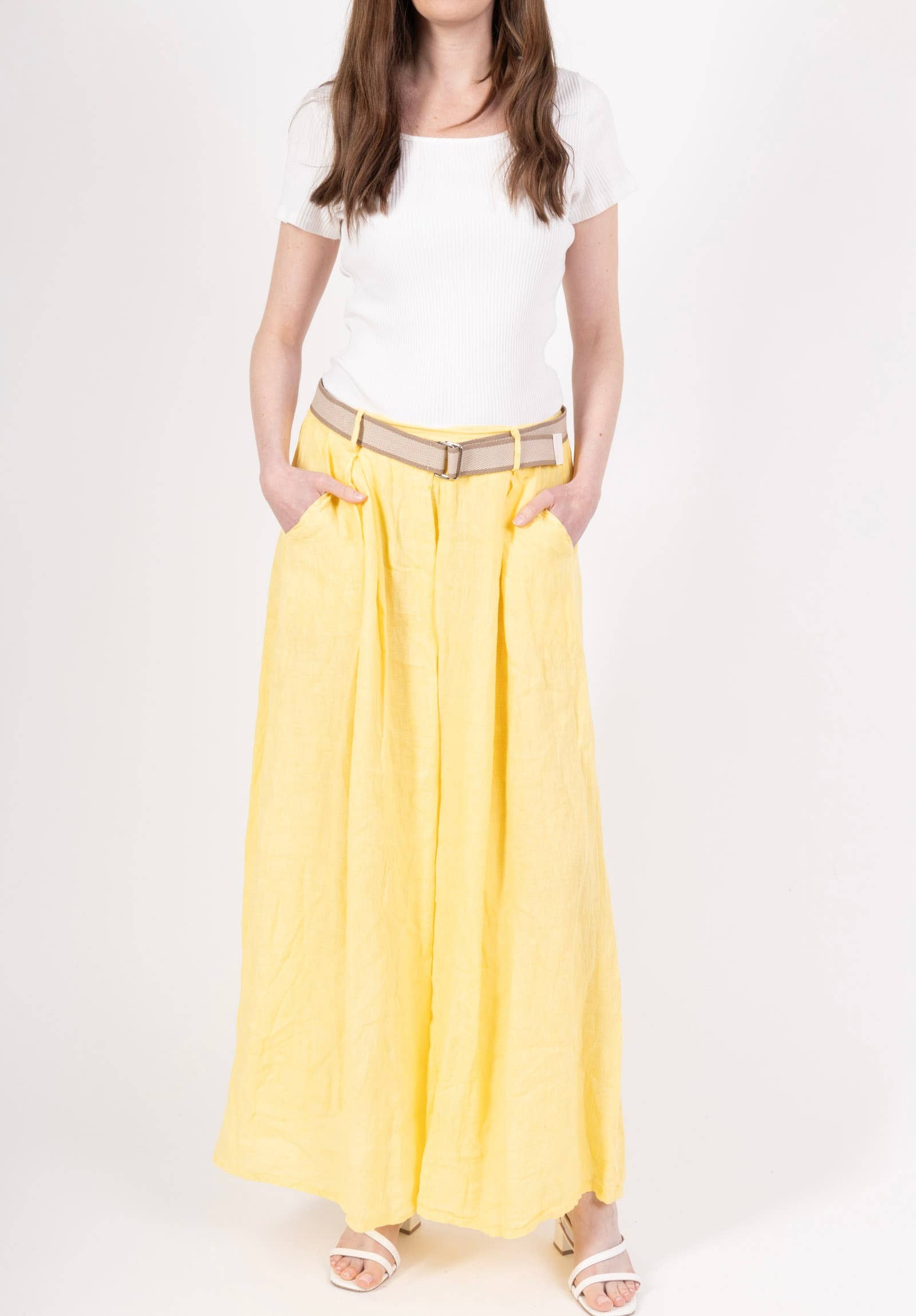 LINEN & COTTON HOUSE - Wholesale Pants - Women's - 22503 100% LINEN TROUSERS WITH BELT AND POCKETS4