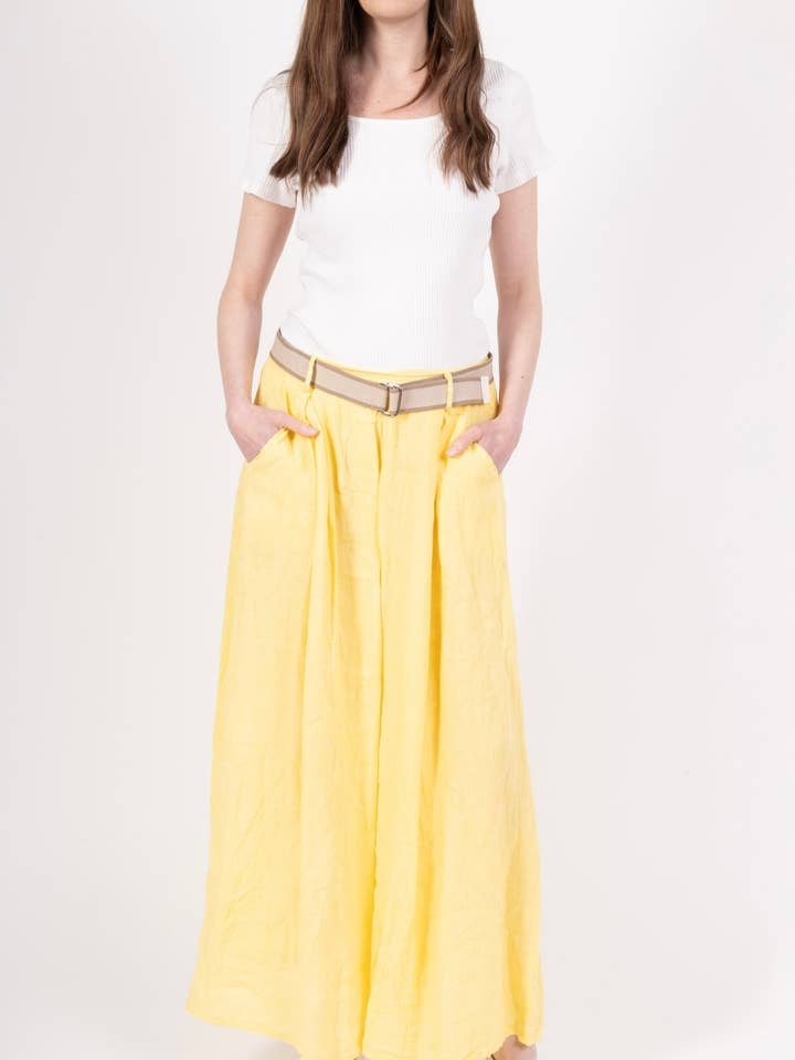 LINEN & COTTON HOUSE - Wholesale Pants - Women's - 22503 100% LINEN TROUSERS WITH BELT AND POCKETS4