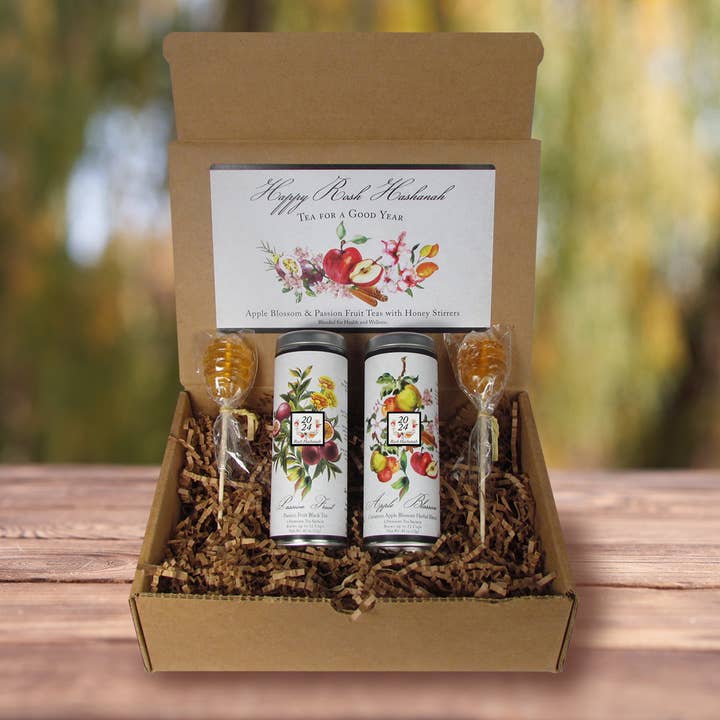 Rosh Hashanah Apple and Passion Fruit Tea Gift Box 2025 for wholesale by The Tea Can Company