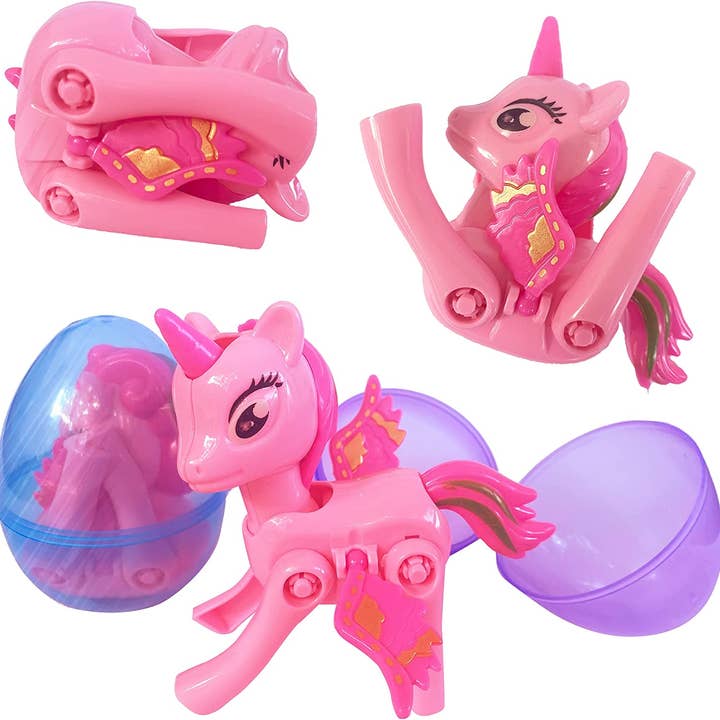 Lelaffet – Großhandel Spielzeugset – Kinder – Überraschungseier mit Spielzeug im Inneren des Osterstrumpfes Stuf Unicorn
