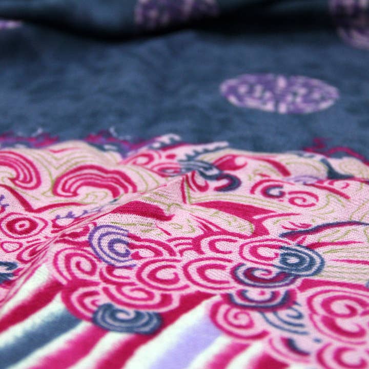 Scarflings - Wholesale Sjaal - Dames - Magenta Splash wollen sjaal - roze6