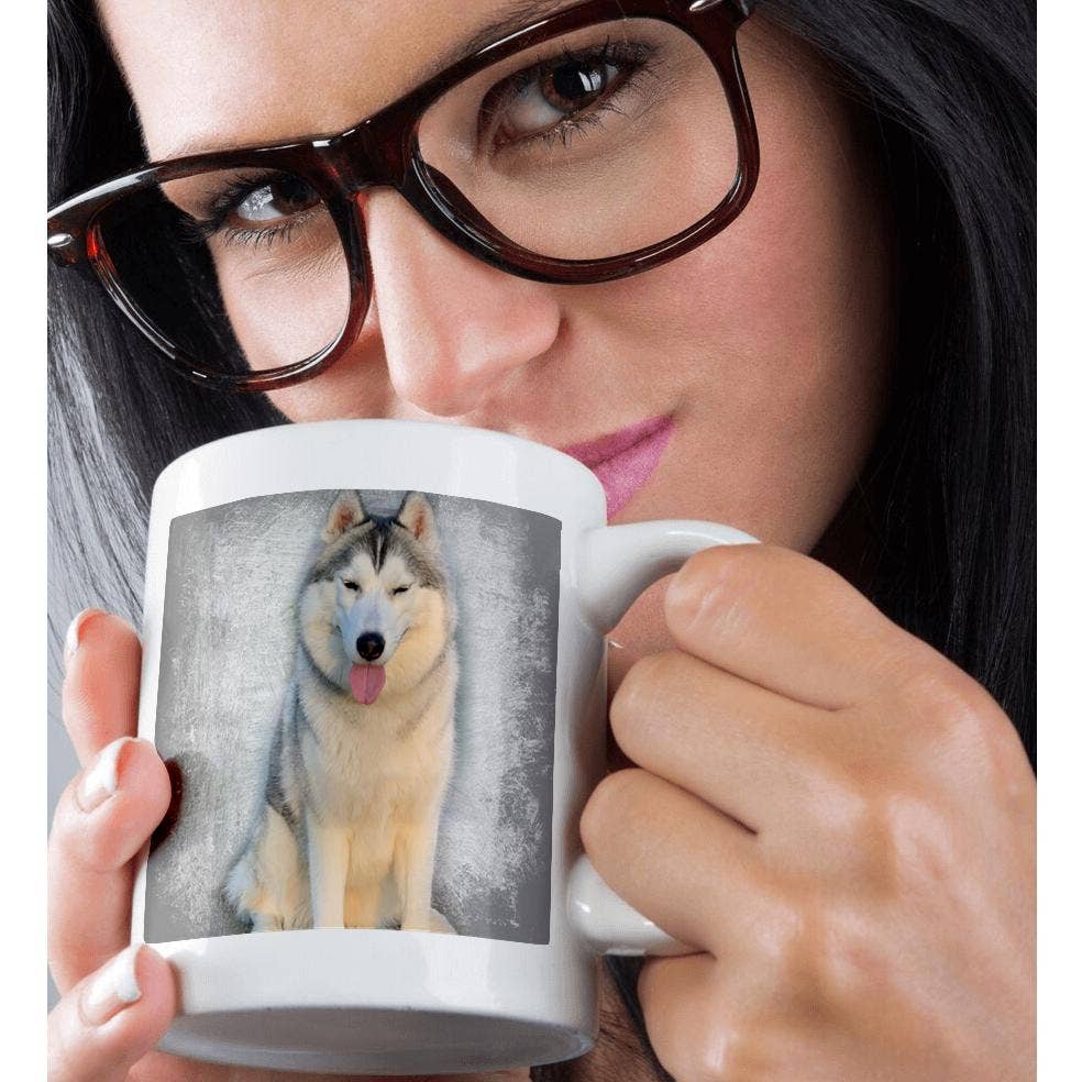 3dRose – wholesale Coffee mug – 3dRose, Siberian Husky, Grey Background, Mug9