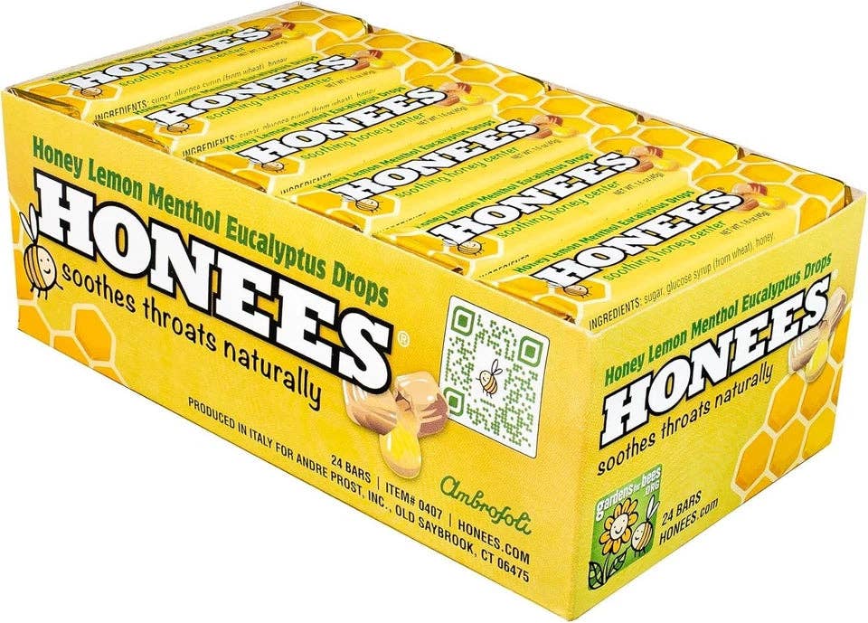 Snacky Candy - Wholesale Lozenges/Cough Drops - Honees Cough Drops Honey Lemon 1.6 oz 24 count0