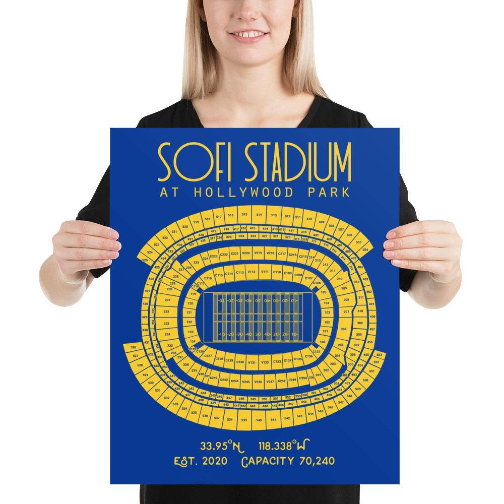 Stadium Prints by BTB - Wholesale Poster - Los Angeles Rams Stadium at Hollywood Park Poster Print7
