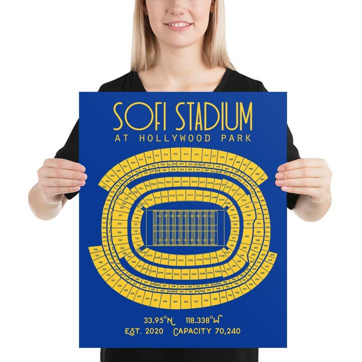 Stadium Prints by BTB - Wholesale Poster - Los Angeles Rams Stadium at Hollywood Park Poster Print7