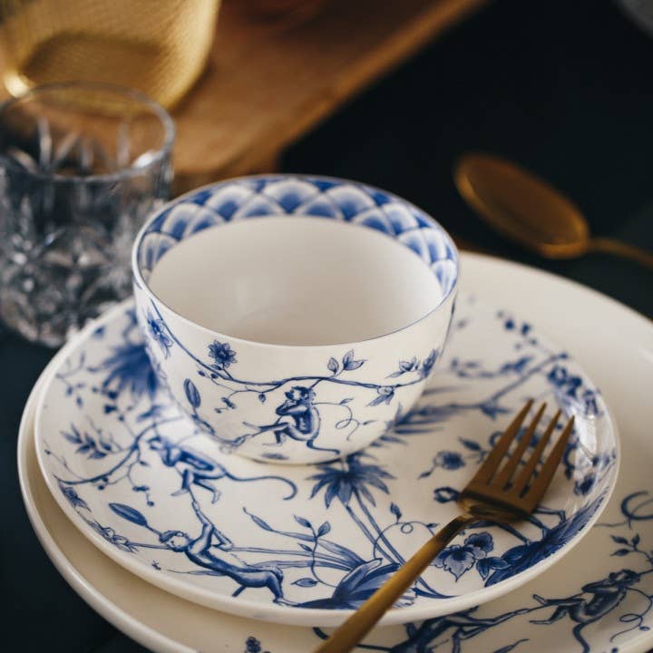 Heinen Delfts Blauw – wholesale Dinner plate – Breakfast plate Monkeys 21 cm1