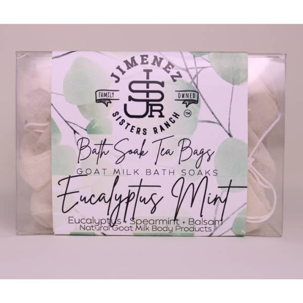 Bath Salt Tea Bags Eucalyptus Mint for wholesale by Jimenez Sisters Ranch