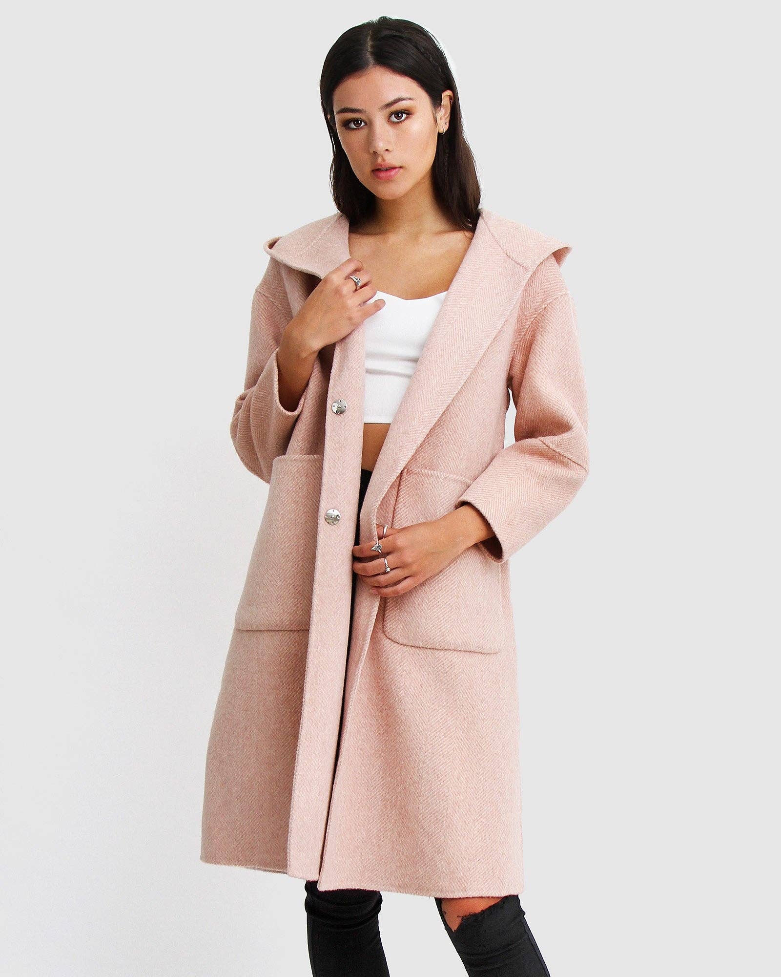 belle & bloom - Wholesale Coat - Women's - Walk This Way Wool Blend Oversized Coat3