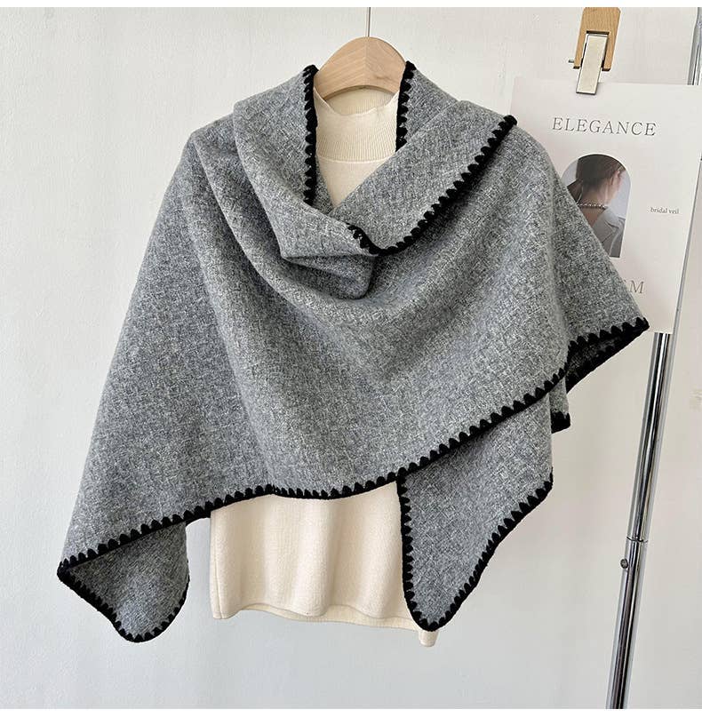 JC Sunny Fashion - Wholesale Scarf - Women's - JC023507 Triangle Embroidered Edge scarf5