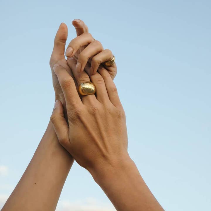 MULXIPLY - Wholesale Cocktail/Statement Ring - Yala Heritage Hammered Statement Ring | Brass2