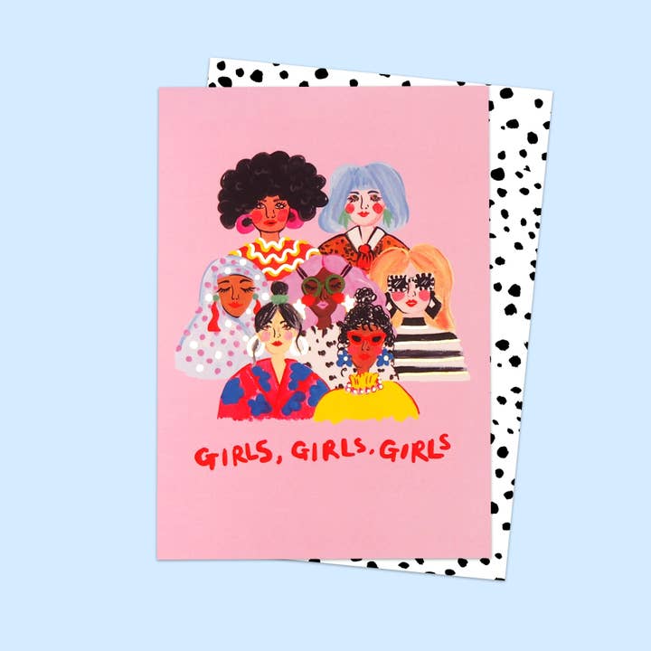 Girls, Girls, Girls Card for wholesale by Eleanor Bowmer