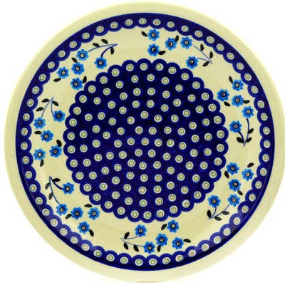 Assiette 11" Thème Coquelicots Paon pour la vente par Polmedia Polish Pottery