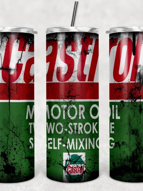 Castrol Motor Oil tumbler for wholesale by Plymouth Junction