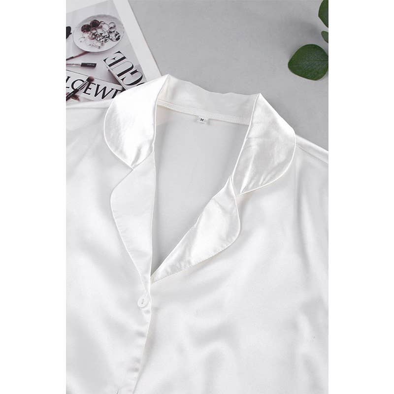 Paperdoll - Vente Haut et bas de pyjama – femme -  Pyjama en soie glacée en satin 6