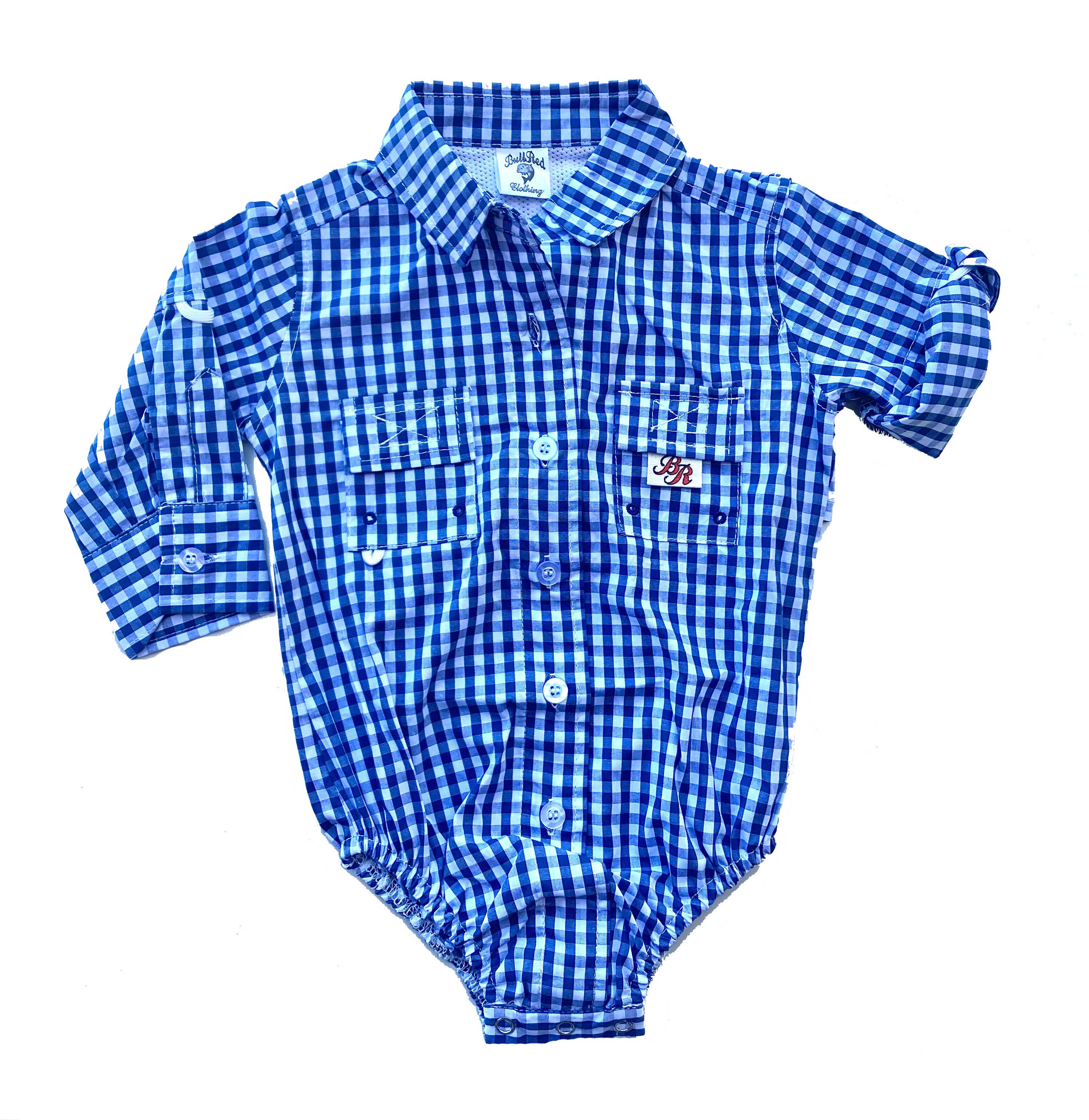 Bullred Clothing - Wholesale Bodysuit (Non-Footed) - Baby - Bullred Baby Fishing Onesies - Large Pattern Gingham4