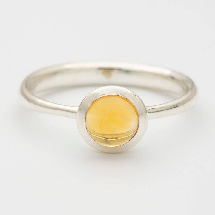 Citrine Polished Ring, Sterling Silver - Mimi for wholesale by Koko