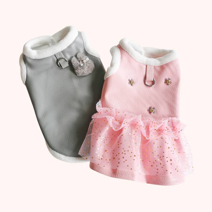 Fashion Pet Faux Leather Harness Dress & Harness Shirt for wholesale by Channyfinds