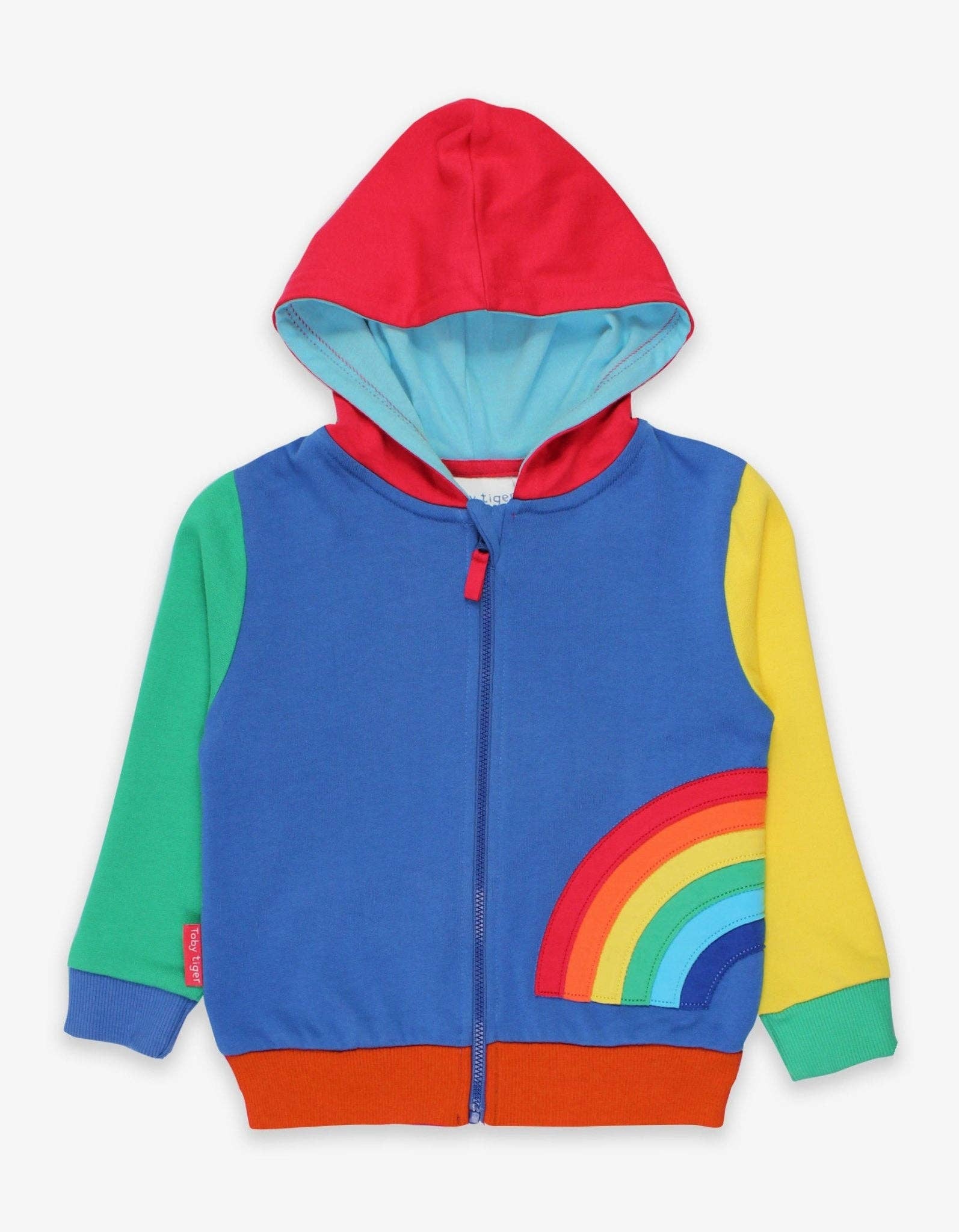 Toby Tiger GmbH - Vente Sweat à capuche – enfant - Veste à capuche pour enfant en coton bio avec application arc-en-ciel0