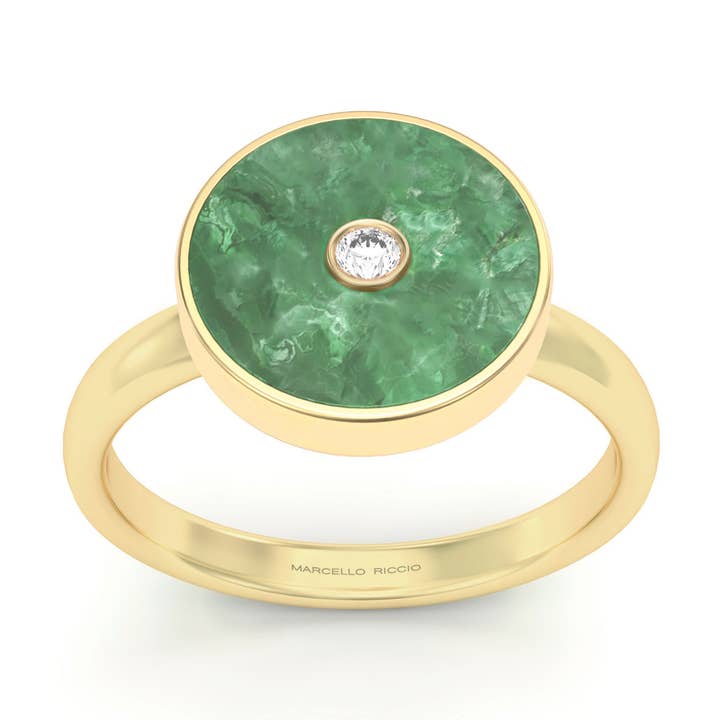 Jade & Diamond Amulet Ring for wholesale by MARCELLO RICCIO