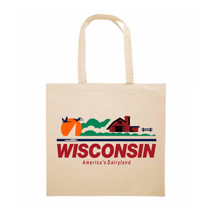Wi-Wear - Vente Tote bag – unisexe - Sac fourre-tout avec plaque d'immatriculation Wisconsin | Sac à provisions1