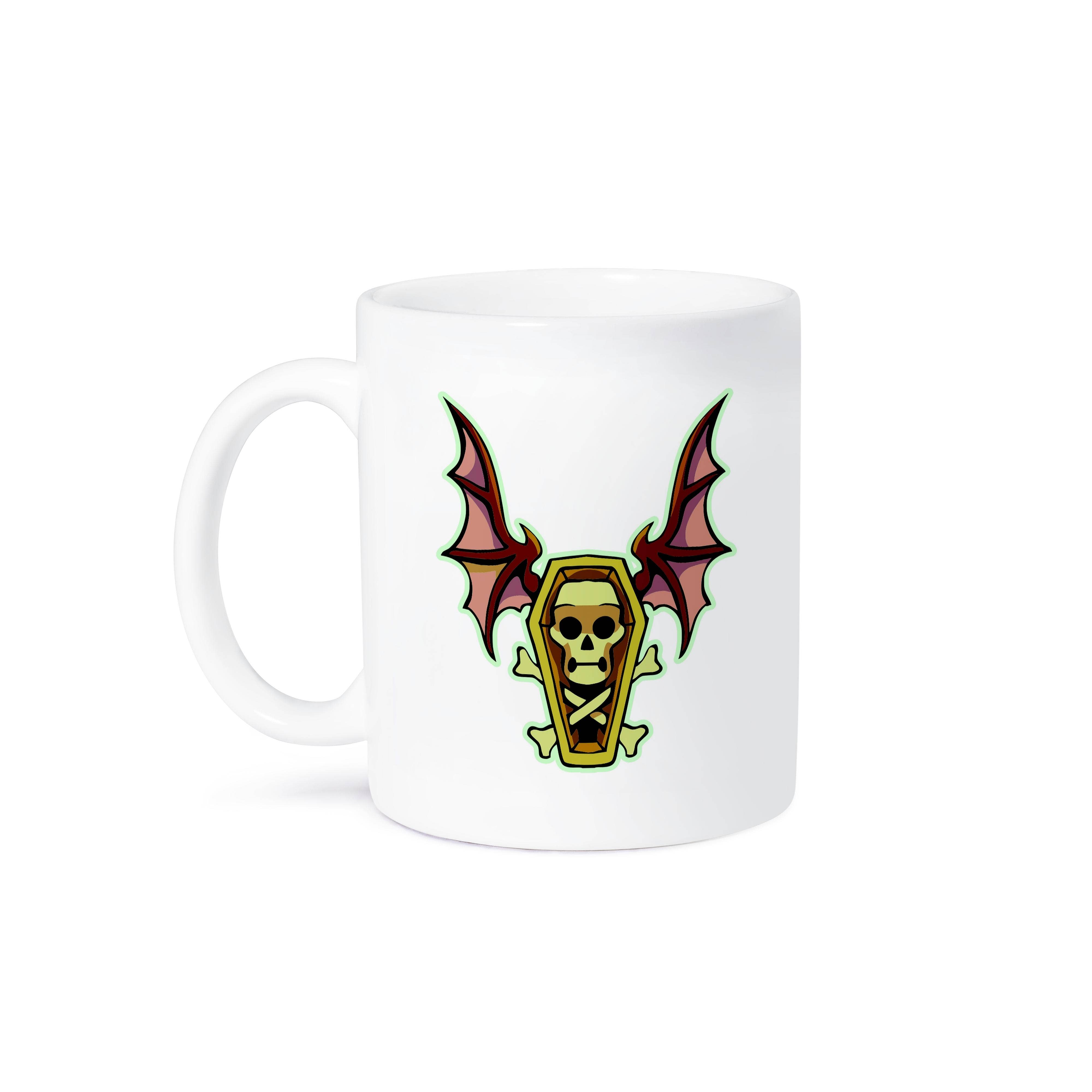 3dRose – wholesale Coffee mug – 3dRose, Spooky Halloween Skeleton and Coffin with Bat Wings, Mug8